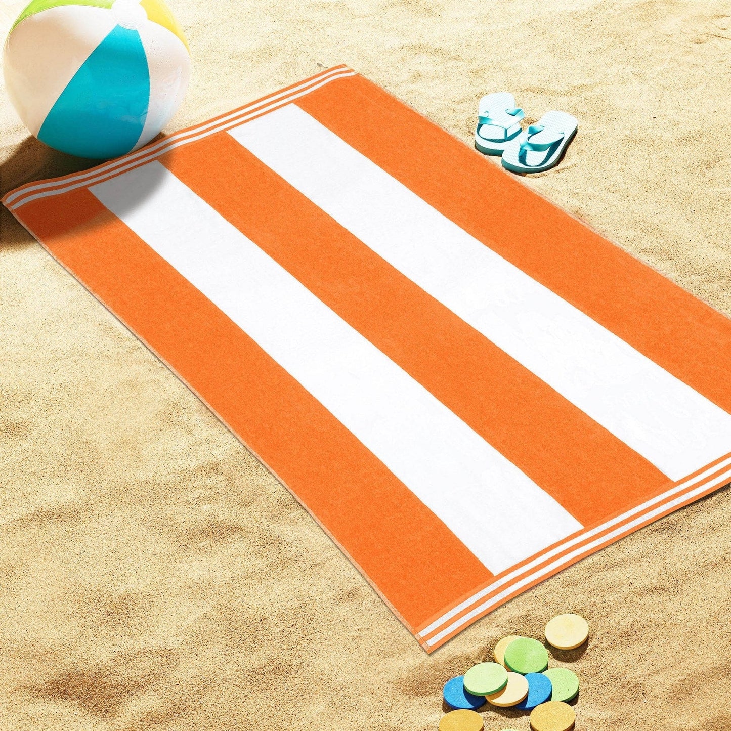 Asciugamano da spiaggia oversize in cotone a righe Cabana di Superior