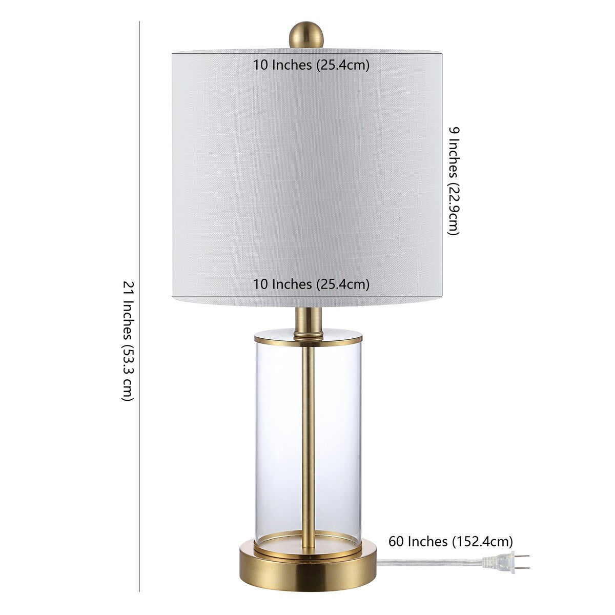 Lampada da tavolo a LED moderna e contemporanea Cabell 21 in vetro con ricarica USB, bronzo lucidato a olio (set da 2) di JONATHAN Y