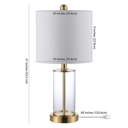 Lampada da tavolo a LED moderna e contemporanea Cabell 21 in vetro con ricarica USB, bronzo lucidato a olio (set da 2) di JONATHAN Y