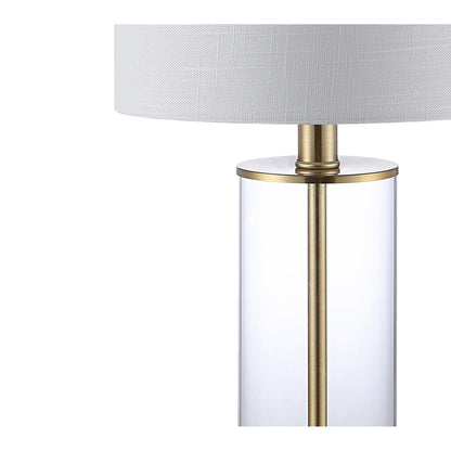 Lampada da tavolo a LED moderna e contemporanea Cabell 21 in vetro con ricarica USB, bronzo lucidato a olio (set da 2) di JONATHAN Y
