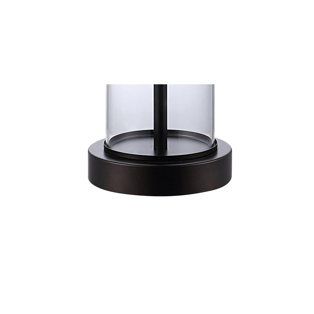 Lampada da tavolo a LED moderna e contemporanea Cabell 21 in vetro con ricarica USB, bronzo lucidato a olio (set da 2) di JONATHAN Y