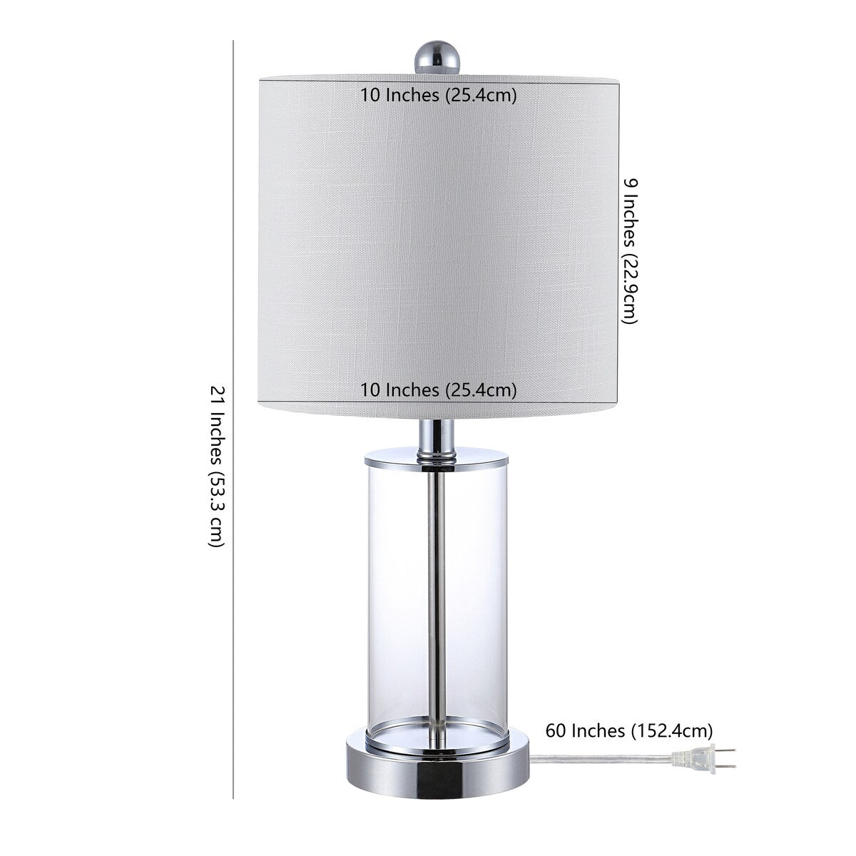 Lampada da tavolo a LED moderna e contemporanea Cabell 21 in vetro con ricarica USB, bronzo lucidato a olio (set da 2) di JONATHAN Y