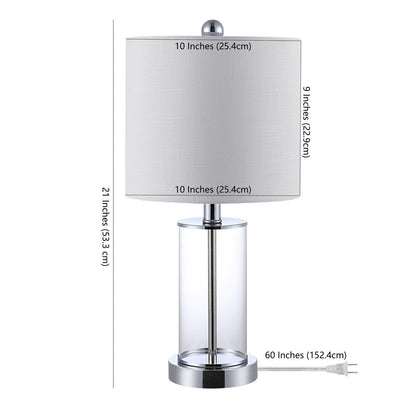 Lampada da tavolo a LED moderna e contemporanea Cabell 21 in vetro con ricarica USB, bronzo lucidato a olio (set da 2) di JONATHAN Y