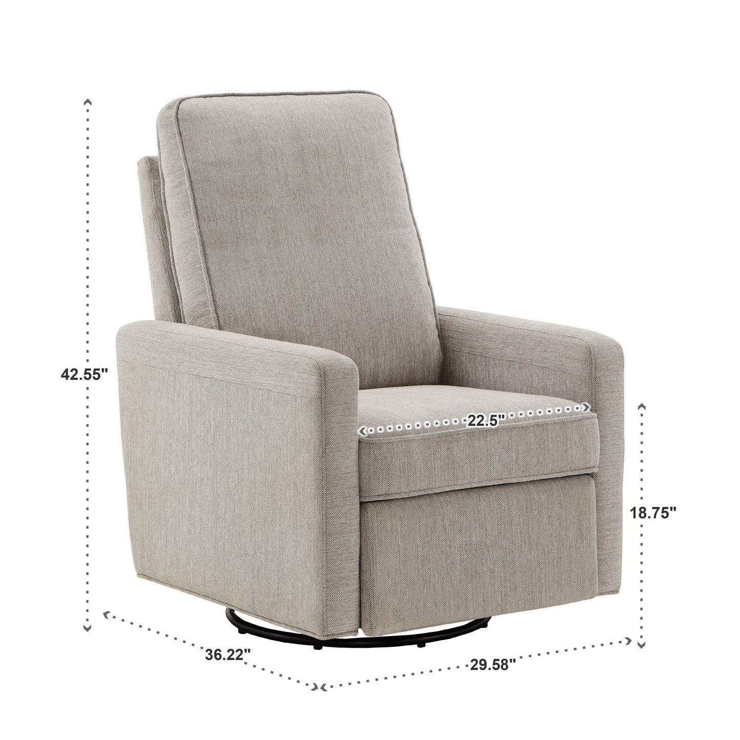 Poltrona reclinabile girevole con schienale a spinta Cadeau di iNSPIRE Q Modern