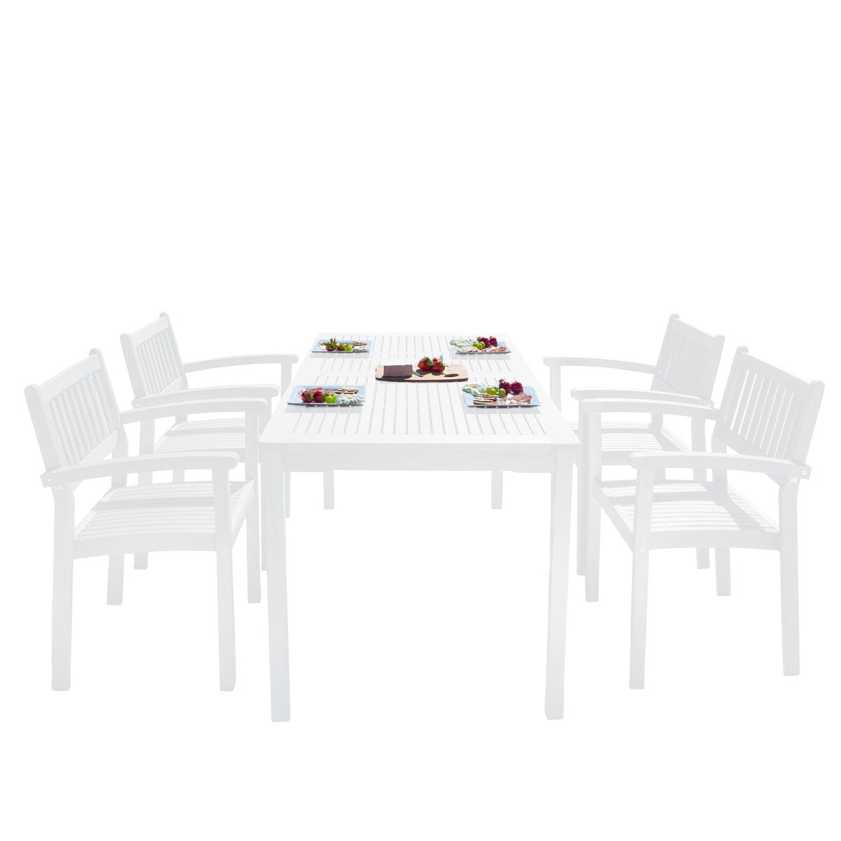 Set da pranzo impilabile in legno Caladesi