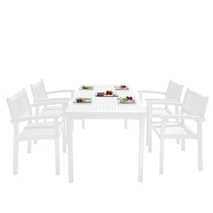 Set da pranzo impilabile in legno Caladesi