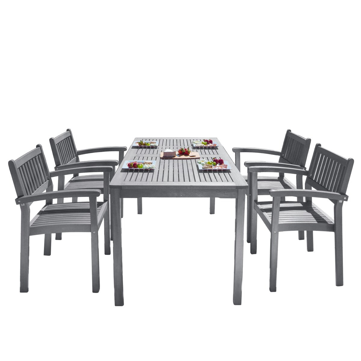 Set da pranzo impilabile in legno Caladesi