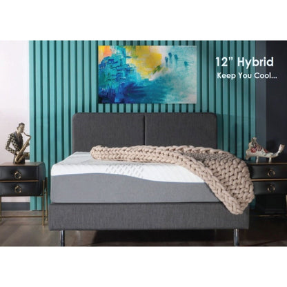Materasso ibrido California King Size Hopewell 12 Medium Cooling Gel Memory Edge Support con molle insacchettate e fodera rimovibile