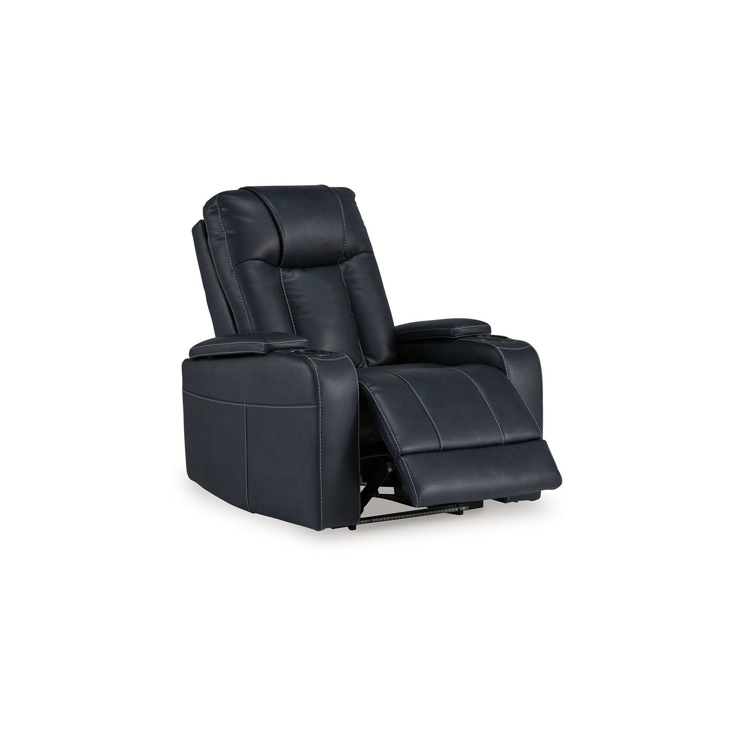 Poltrona reclinabile elettrica Callum, poggiatesta regolabile, similpelle nera