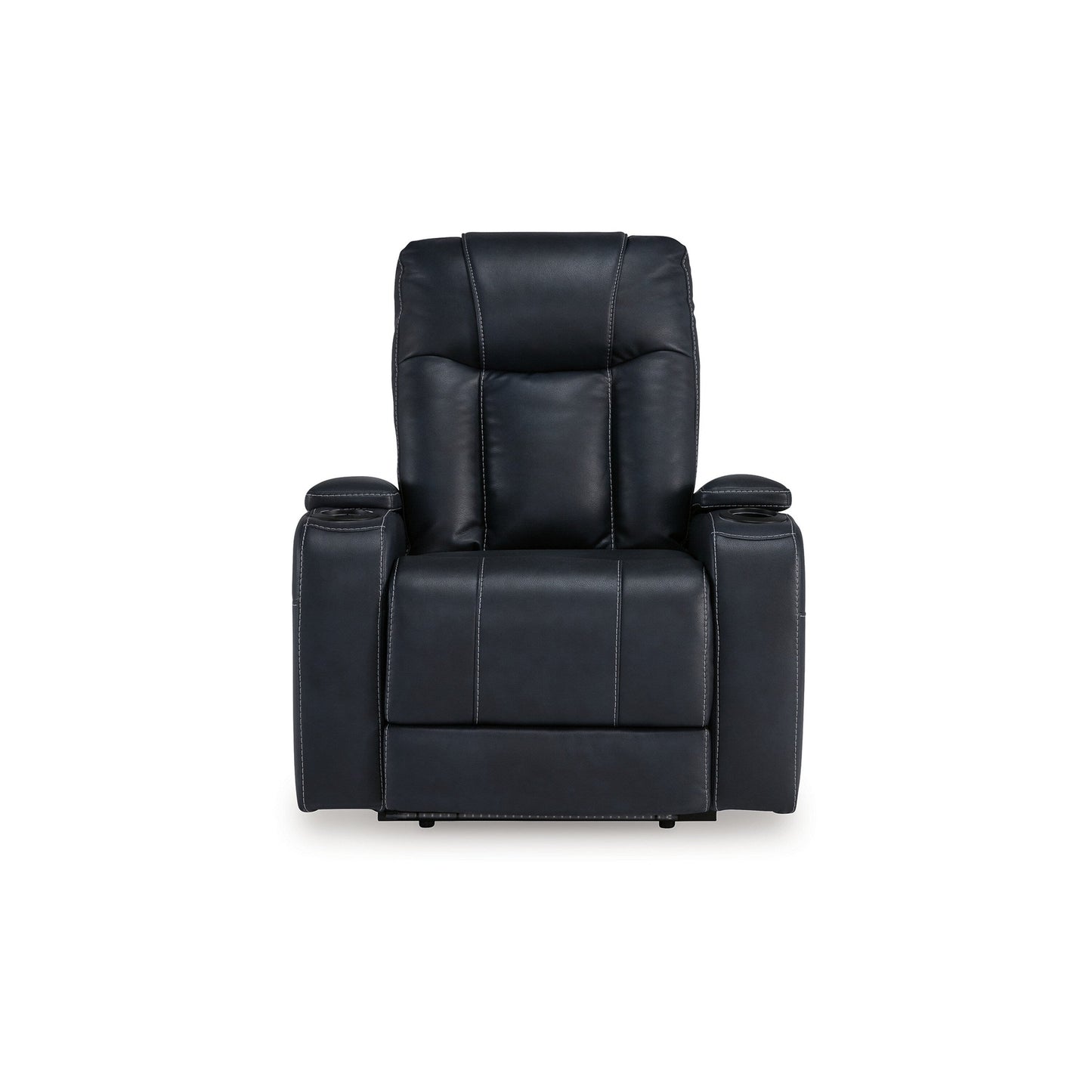 Poltrona reclinabile elettrica Callum, poggiatesta regolabile, similpelle nera