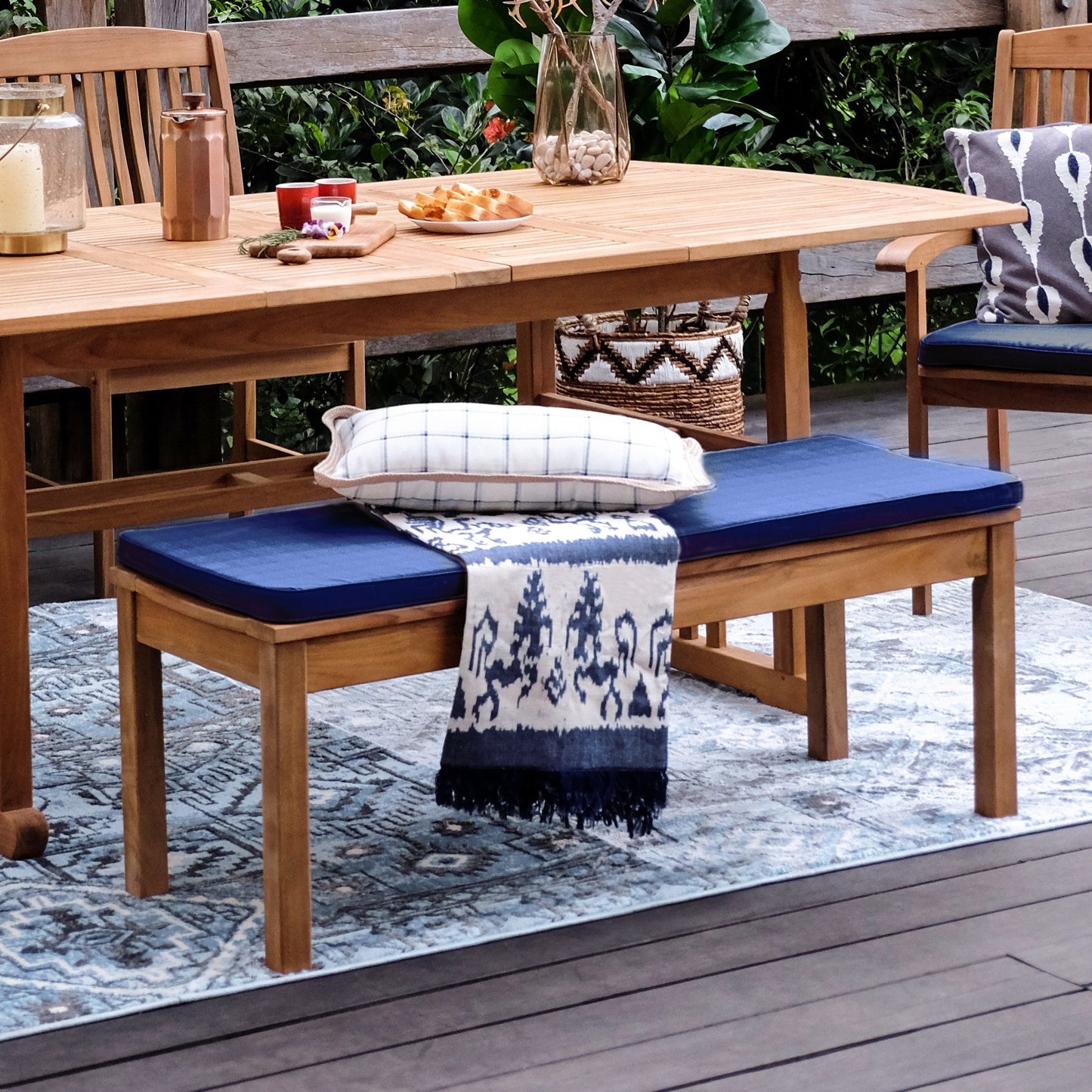 Set da pranzo estensibile da esterno Cambridge Casual Caterina in teak, 6 pezzi