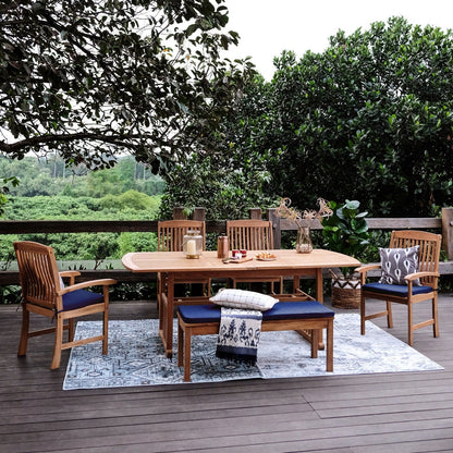Set da pranzo estensibile da esterno Cambridge Casual Caterina in teak, 6 pezzi
