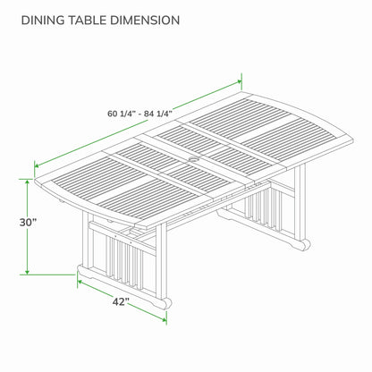 Set da pranzo estensibile da esterno Cambridge Casual Caterina in teak, 6 pezzi