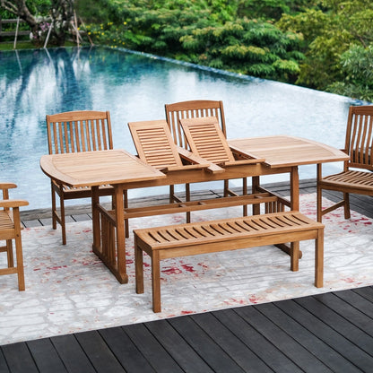 Set da pranzo estensibile da esterno Cambridge Casual Caterina in teak, 6 pezzi