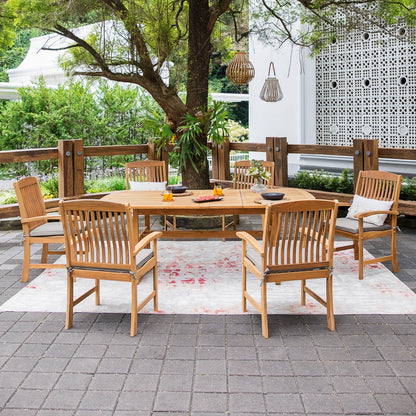Set da pranzo estensibile per patio Cambridge Casual Chignik da 7 pezzi in teak