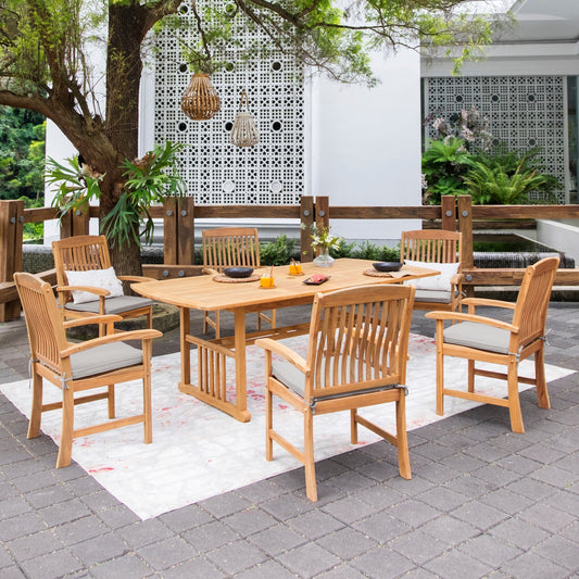 Set da pranzo estensibile per patio Cambridge Casual Chignik da 7 pezzi in teak
