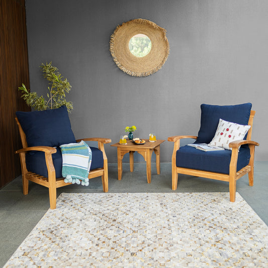 Set da giardino Cambridge Casual Leon in teak da 3 pezzi con cuscini