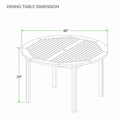 Set da pranzo per esterni Cambridge Casual Leon in teak da 5 pezzi