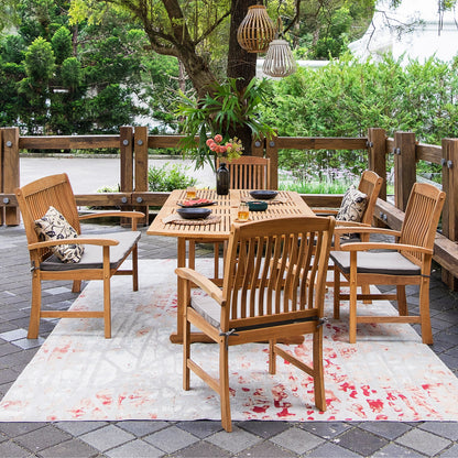 Set da pranzo estensibile per patio Cambridge Casual Leon in teak da 6 pezzi
