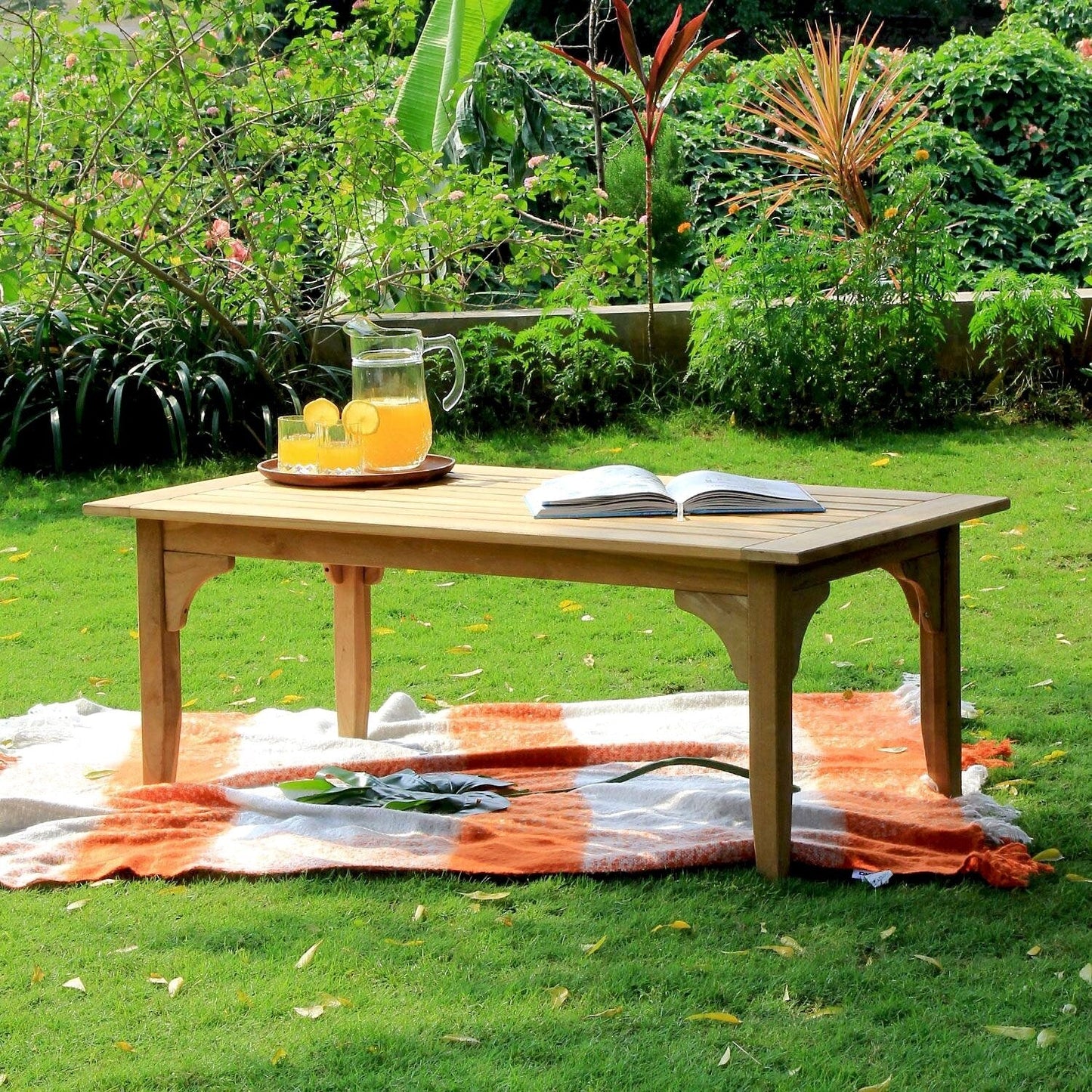Set da conversazione per patio in teak Cambridge Casual Leon da 7 pezzi