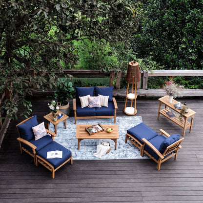 Set da conversazione per patio in teak Cambridge Casual Leon da 7 pezzi