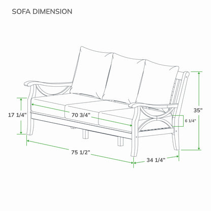Set da conversazione per esterni Cambridge Casual Lowell in legno di teak da 5 pezzi