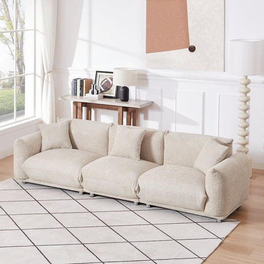 Divano Camel Modern 111 oversize a 3 posti con gambe in metallo e struttura in legno massello per soggiorno