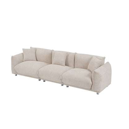 Divano Camel Modern 111 oversize a 3 posti con gambe in metallo e struttura in legno massello per soggiorno