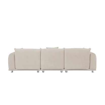 Divano Camel Modern 111 oversize a 3 posti con gambe in metallo e struttura in legno massello per soggiorno