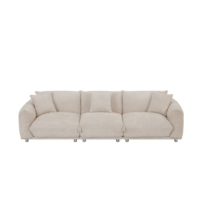 Divano Camel Modern 111 oversize a 3 posti con gambe in metallo e struttura in legno massello per soggiorno