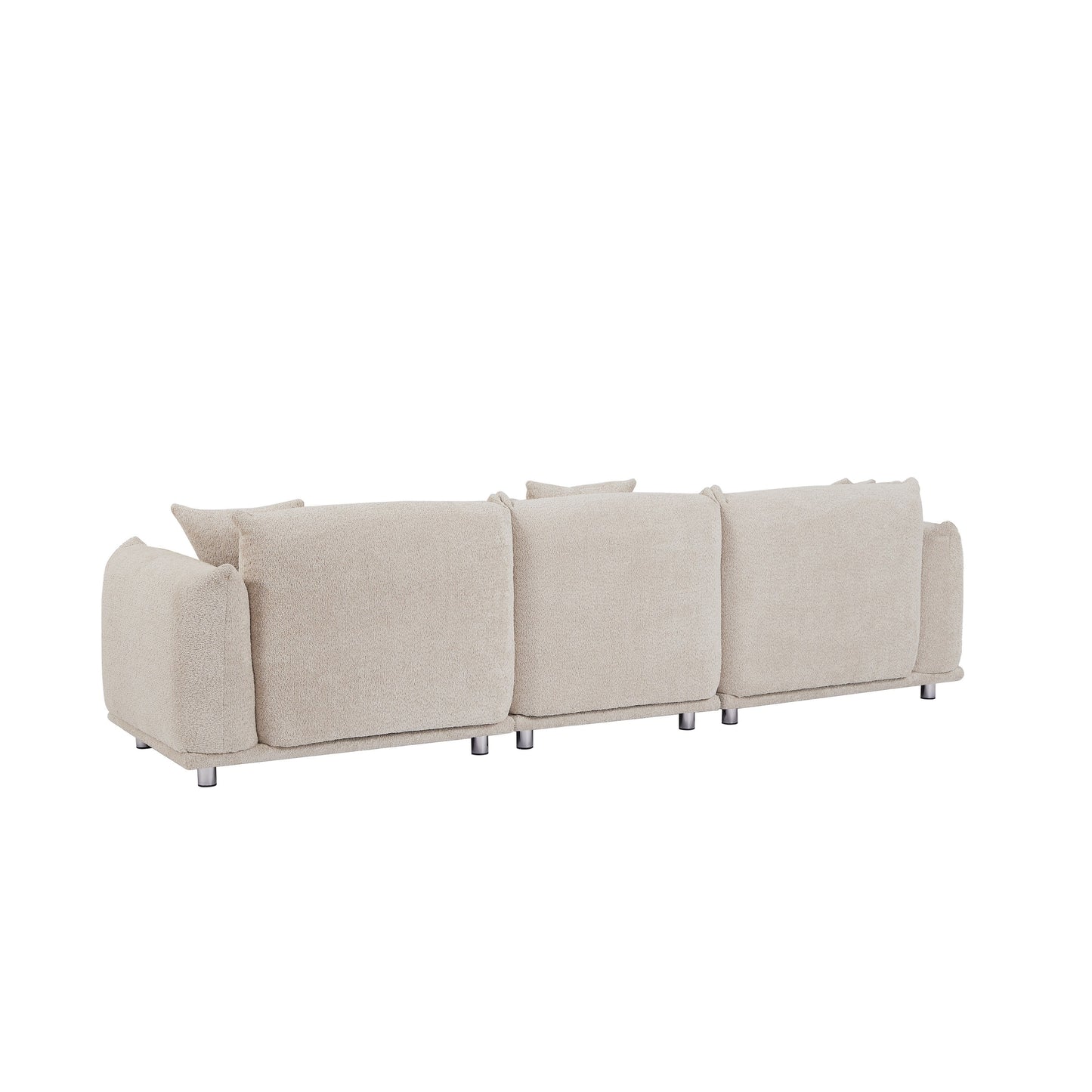 Divano Camel Modern 111 oversize a 3 posti con gambe in metallo e struttura in legno massello per soggiorno