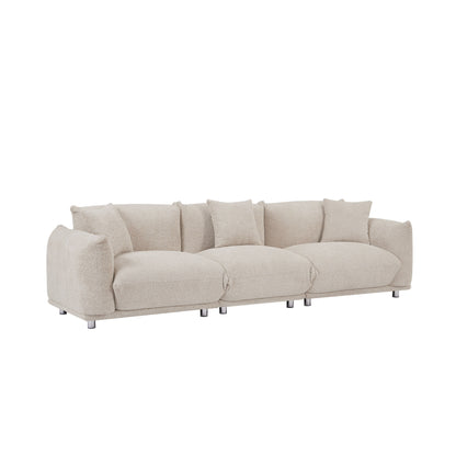 Divano Camel Modern 111 oversize a 3 posti con gambe in metallo e struttura in legno massello per soggiorno