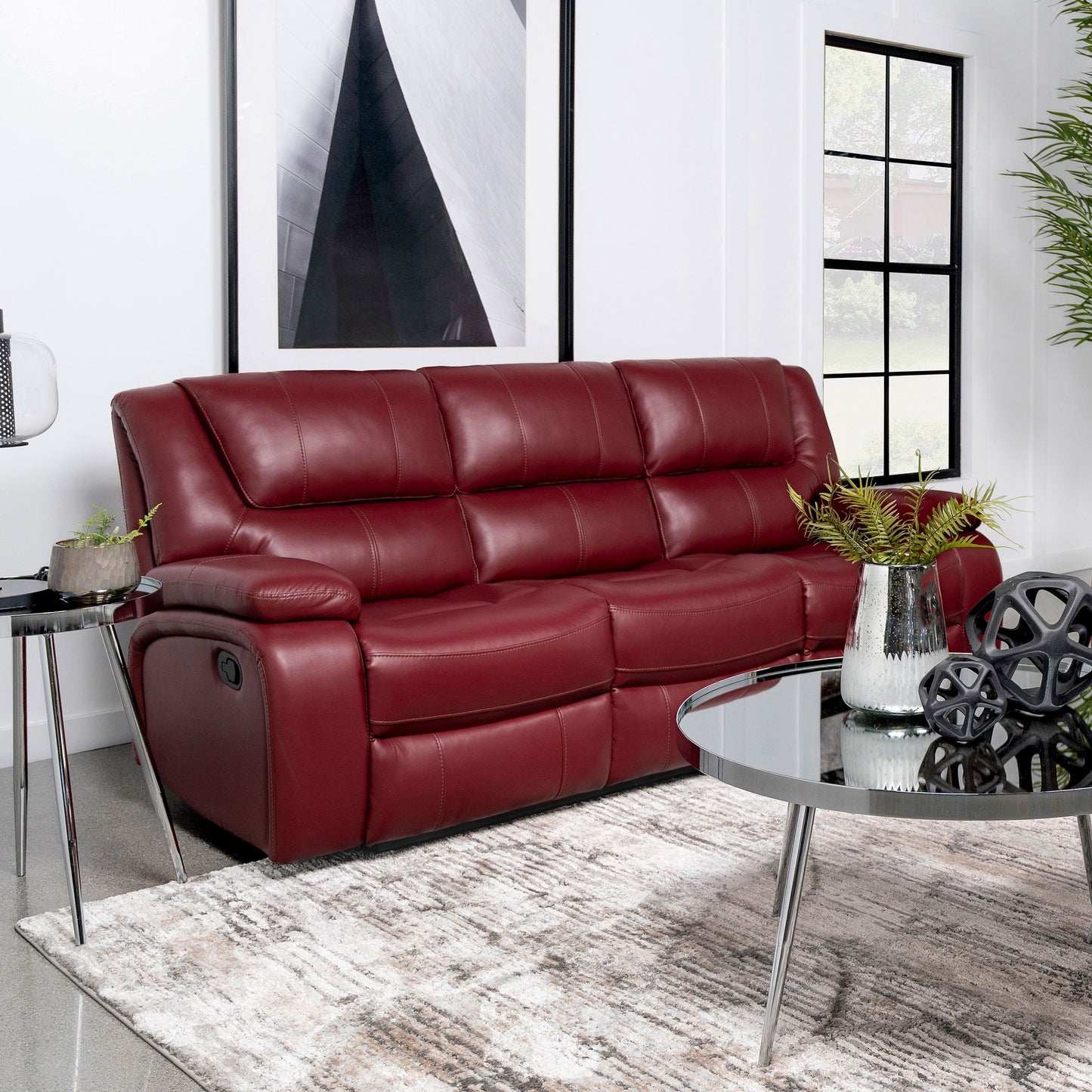 Divano reclinabile con rivestimento in similpelle Camila Transitional