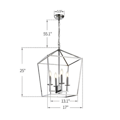 Lampadario a gabbia aperta con lanterna a forma di candela, per scale o isola della cucina - N/D