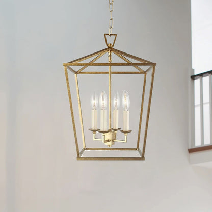 Lampadario a gabbia aperta con lanterna a forma di candela, per scale o isola della cucina - N/D