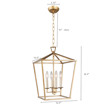 Lampadario a gabbia aperta con lanterna a forma di candela, per scale o isola della cucina - N/D