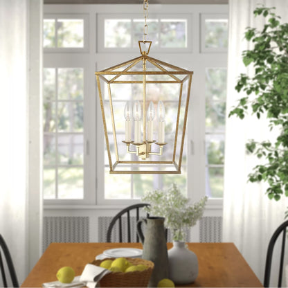 Lampadario a gabbia aperta con lanterna a forma di candela, per scale o isola della cucina - N/D