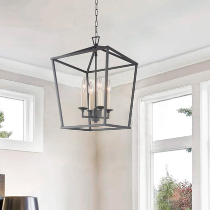 Lampadario a gabbia aperta con lanterna a forma di candela, per scale o isola della cucina - N/D