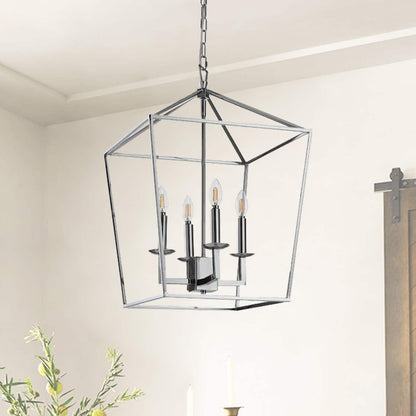 Lampadario a gabbia aperta con lanterna a forma di candela, per scale o isola della cucina - N/D