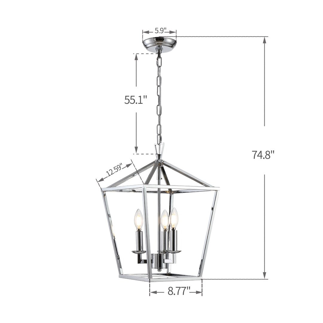Lampadario a gabbia aperta con lanterna a forma di candela, per scale o isola della cucina - N/D