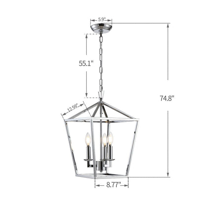 Lampadario a gabbia aperta con lanterna a forma di candela, per scale o isola della cucina - N/D