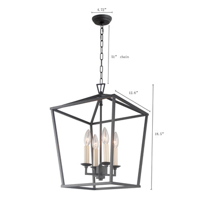 Lampadario a gabbia aperta con lanterna a forma di candela, per scale o isola della cucina - N/D