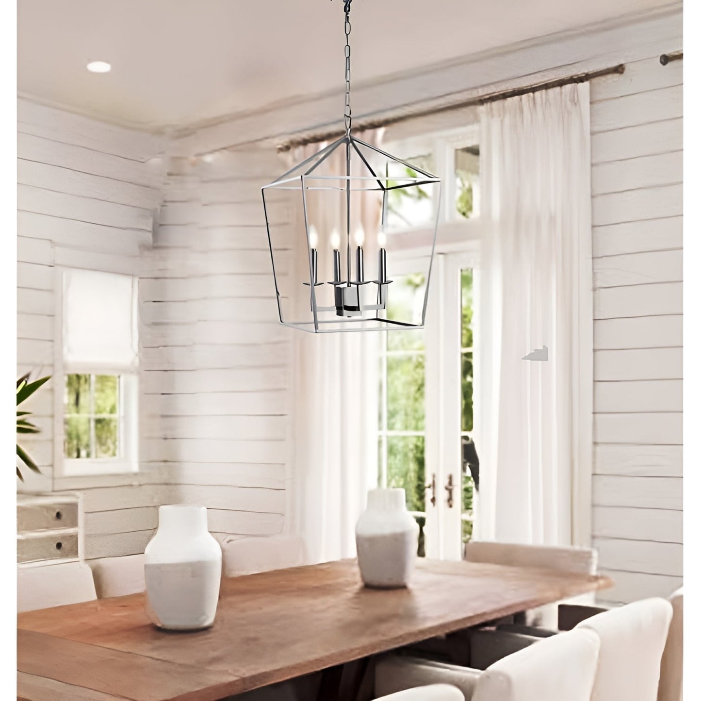 Lampadario a gabbia aperta con lanterna a forma di candela, per scale o isola della cucina - N/D