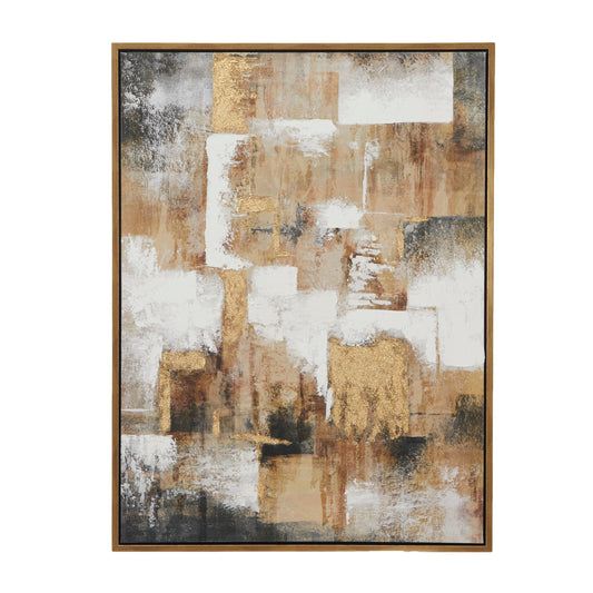 Quadro su tela astratto con cornice dorata - Oro - CosmoLiving di Cosmopolitan