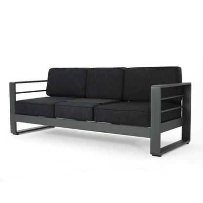 Set da salotto Cape Coral in alluminio da 7 pezzi con braciere di Christopher Knight Home