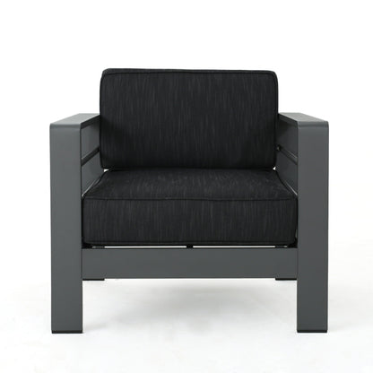 Set da salotto Cape Coral in alluminio da 7 pezzi con braciere di Christopher Knight Home