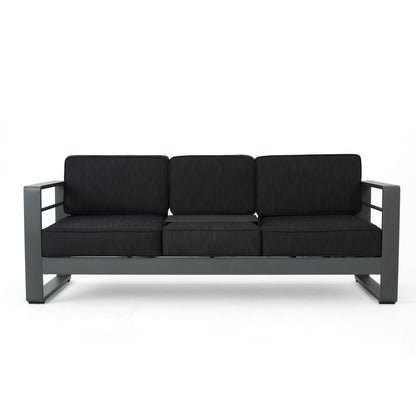 Set da salotto Cape Coral in alluminio da 7 pezzi con braciere di Christopher Knight Home
