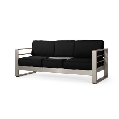 Set da esterno Cape Coral in alluminio e Sunbrella da 5 posti con cuscini di Christopher Knight Home