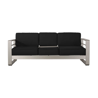 Set da esterno Cape Coral in alluminio e Sunbrella da 5 posti con cuscini di Christopher Knight Home