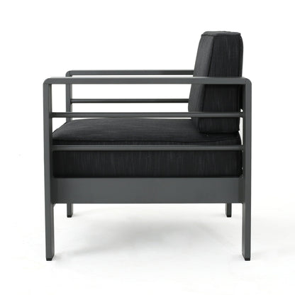 Set da giardino con tavolo da fuoco e chaise longue Cape Coral Grey da 5 pezzi di Christopher Knight Home